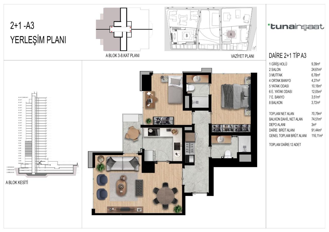 Apartment in Istanbul, Türkei, 116 m² - Foto 18