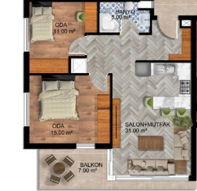 Flat in Antalya, Turkey, 80 m² - picture 2