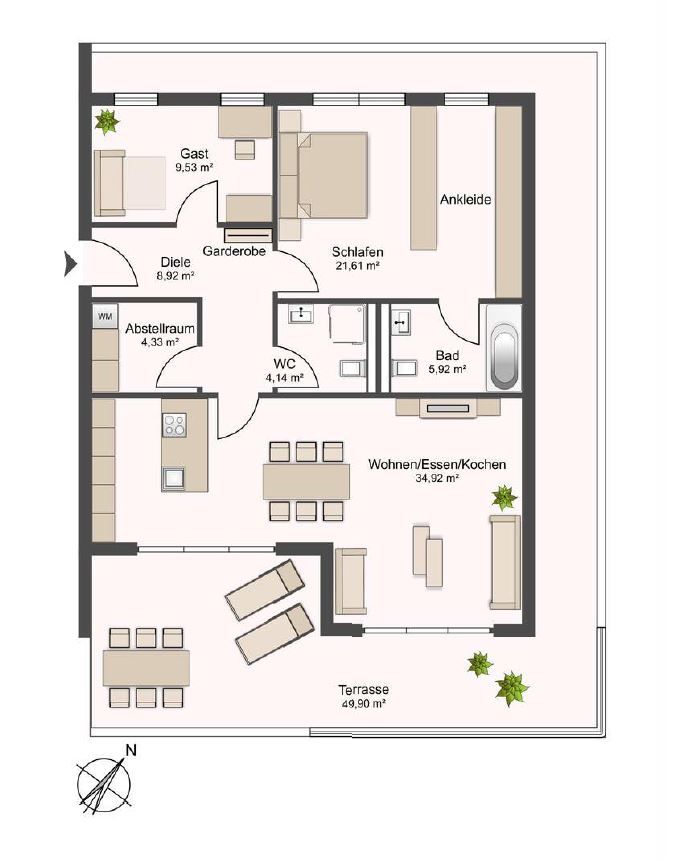 Appartamento a Düsseldorf, Germania, 110.89 m² - foto 6