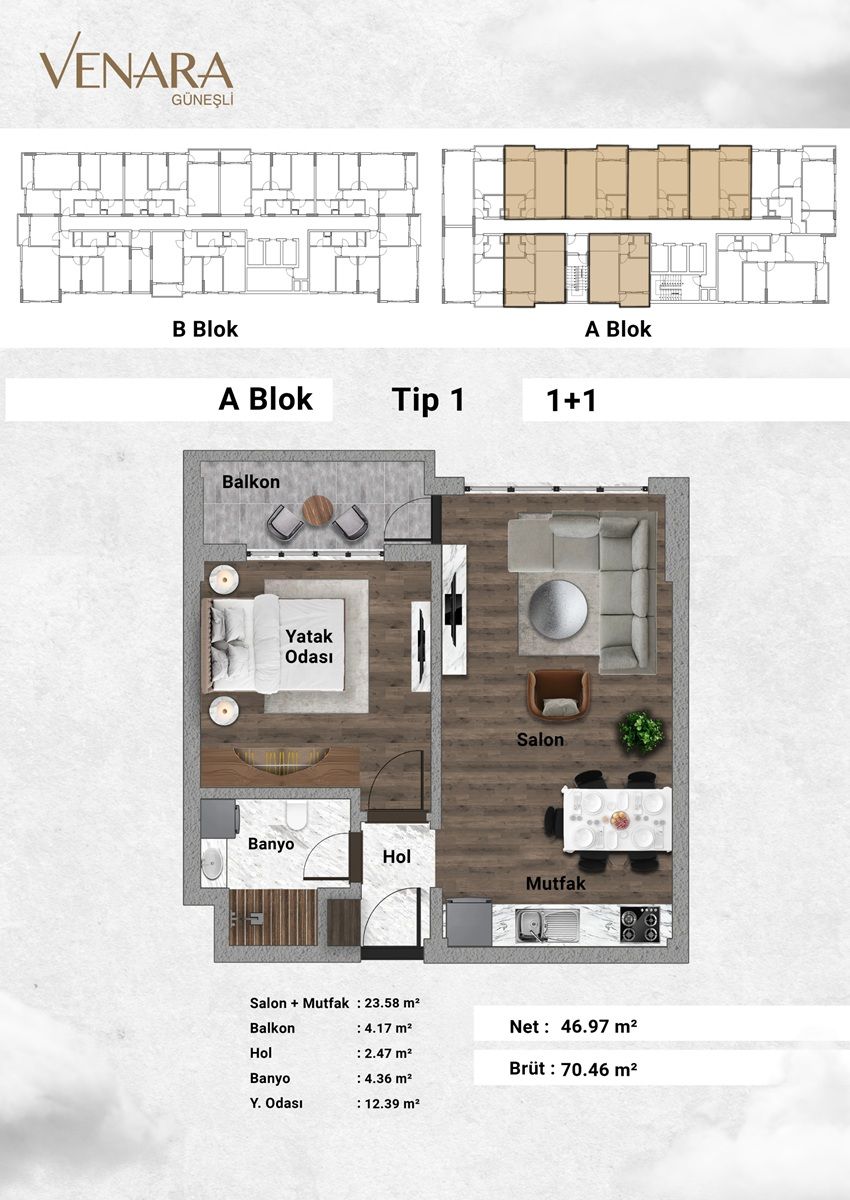 Apartment in Istanbul, Turkey, 70 m² - picture 3