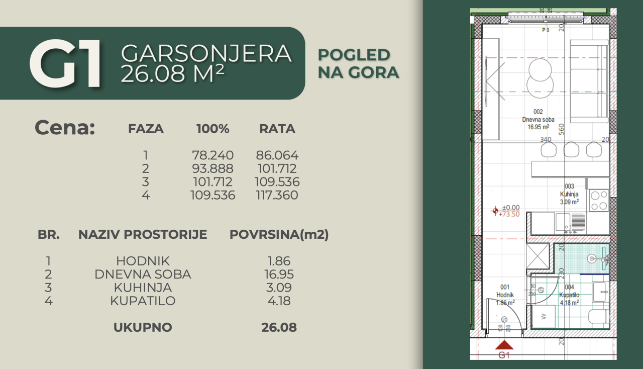 Piso en Tivat, Montenegro, 26.08 m² - imagen 9