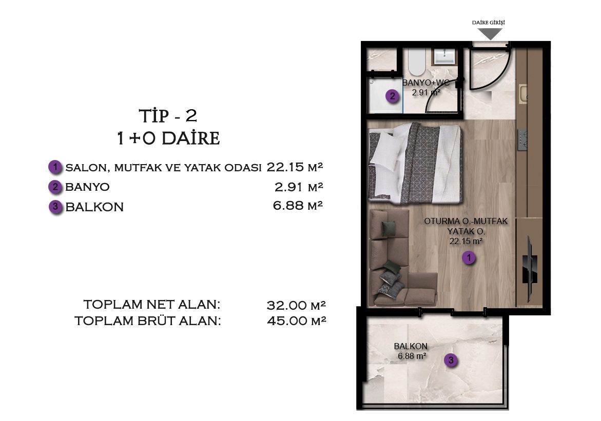 Appartement à Mersin, Turquie, 43 m² - image 6