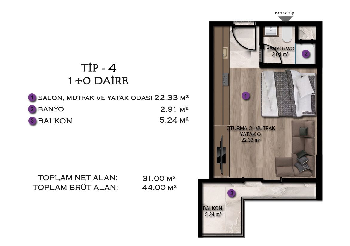 Appartement à Mersin, Turquie, 43 m² - image 7
