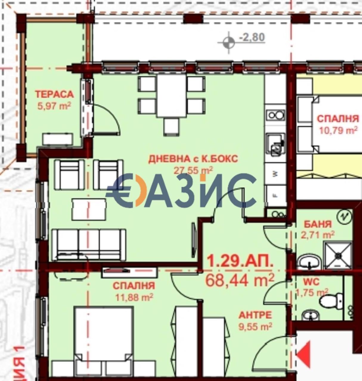 Apartment in Sveti Vlas, Bulgaria, 86.7 m² - picture 1