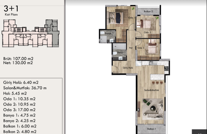 Flat in Mersin, Turkey, 65 m² - picture 11