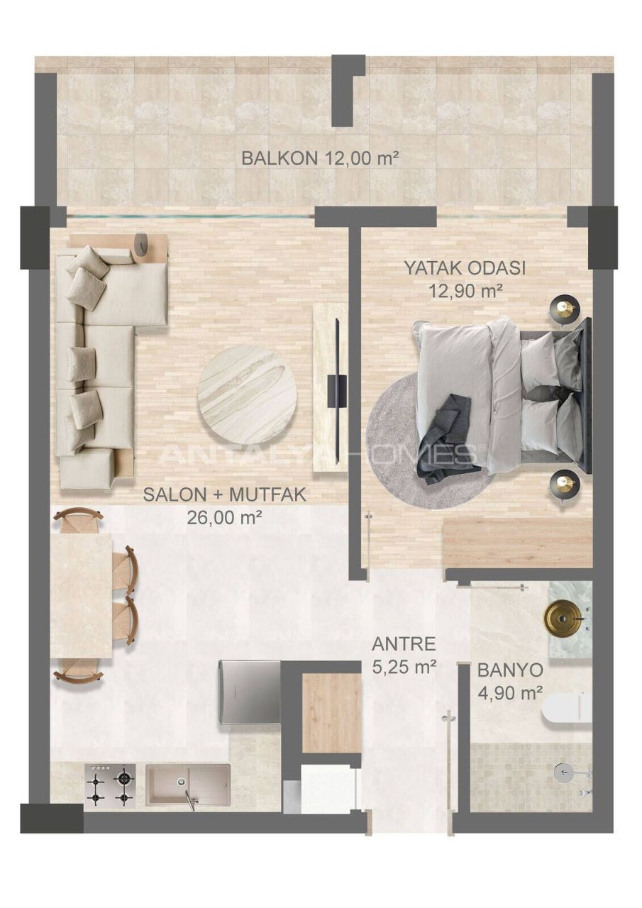 Appartamenti a Antalya, Turchia, 55 m² - foto 16