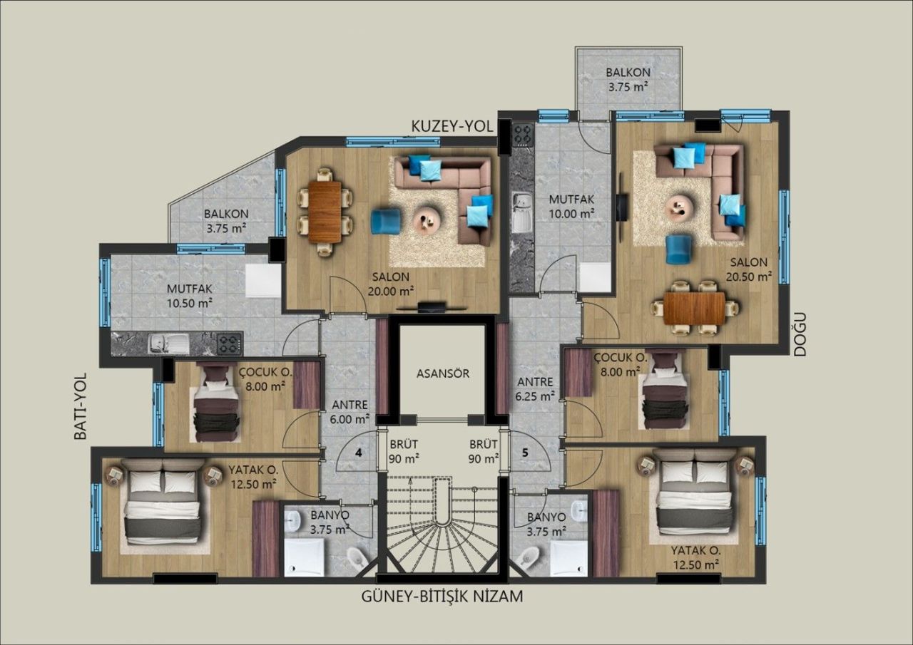 Flat Center, Turkey, 90 m² - picture 4