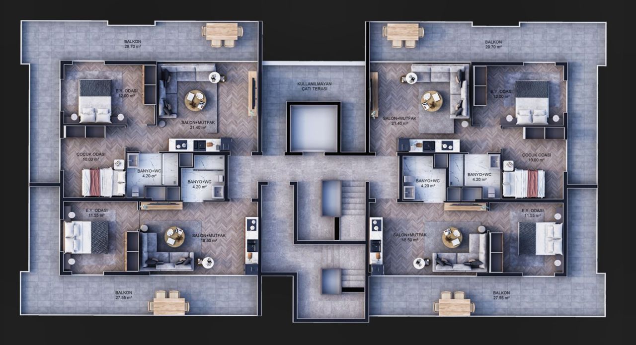 Wohnung in Antalya, Türkei, 84 m² - Foto 4