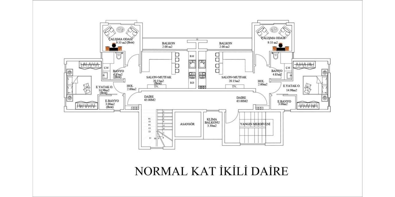 Piso en Antalya, Turquia, 65 m² - imagen 5