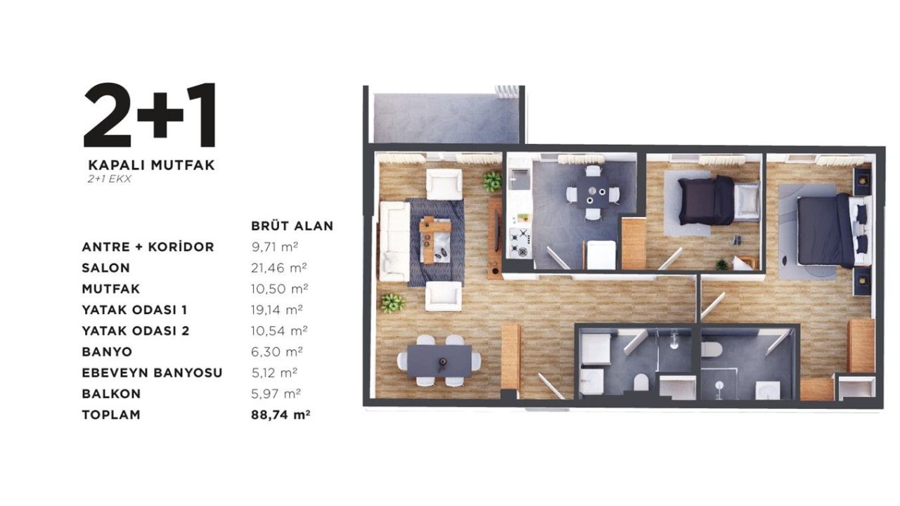 Appartamento a Antalya, Turchia, 48 m² - foto 5