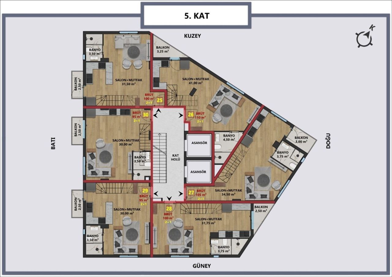 Appartamento Center, Turchia, 48 m² - foto 9