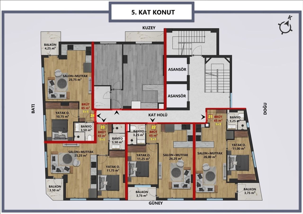 Flat Center, Turkey, 65 m² - picture 11