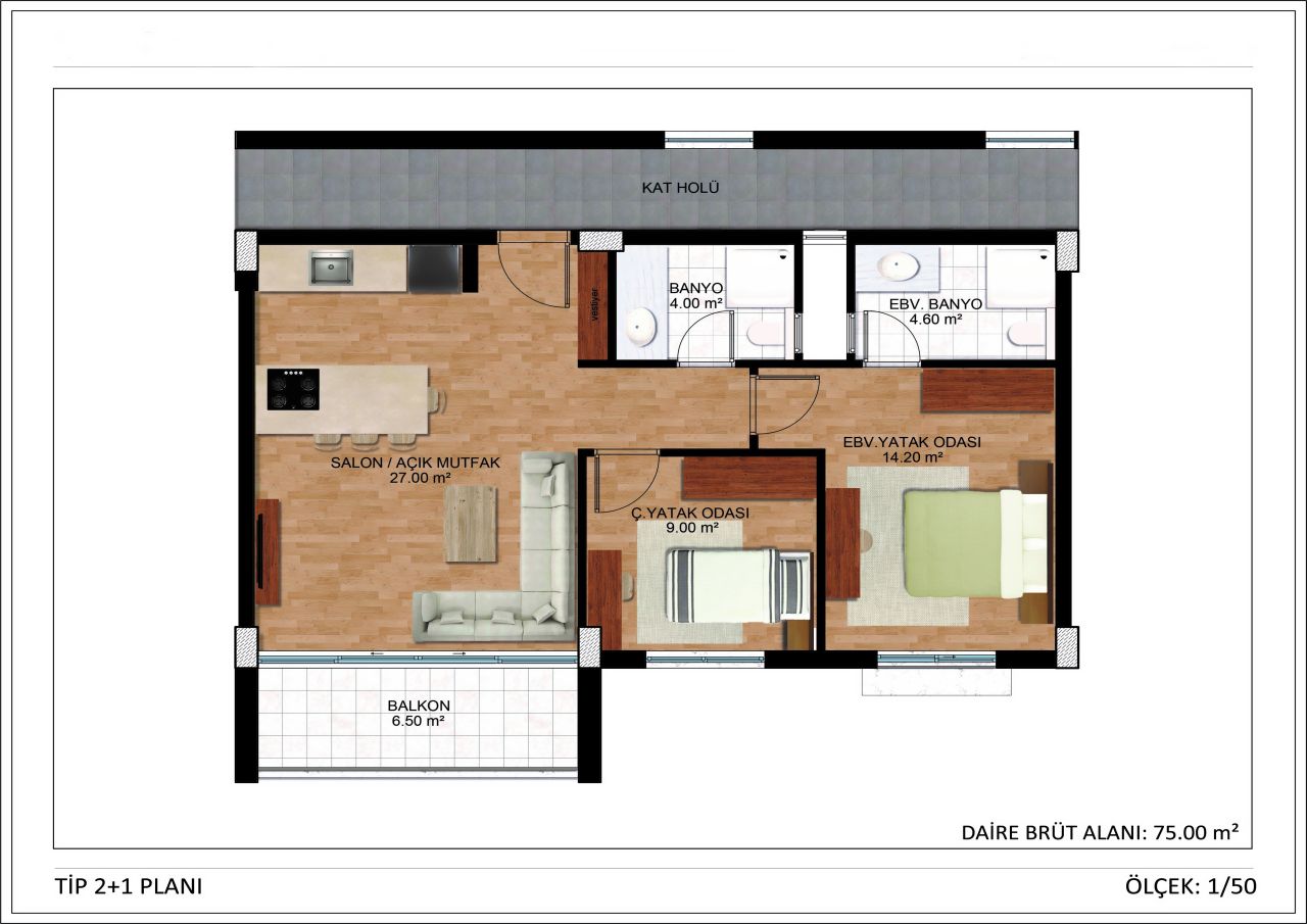 Flat Altintash, Turkey, 55 m² - picture 14