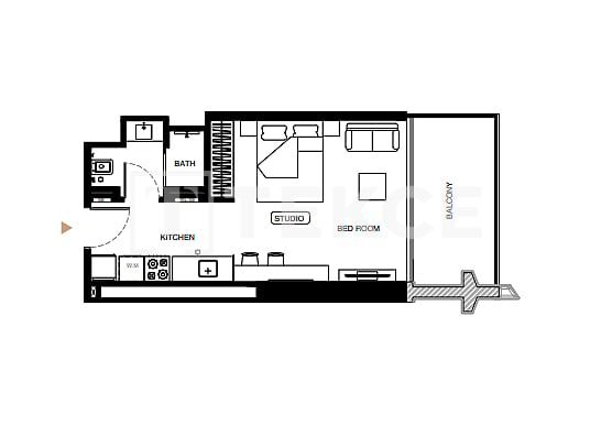Apartment Al Jaddaf, VAE, 38 m² - Foto 11