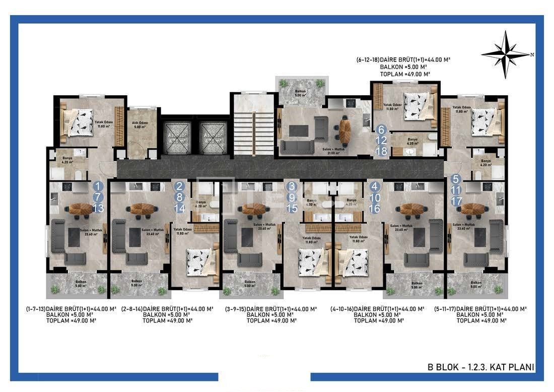 Penthouse à Alanya, Turquie, 100 m² - image 14