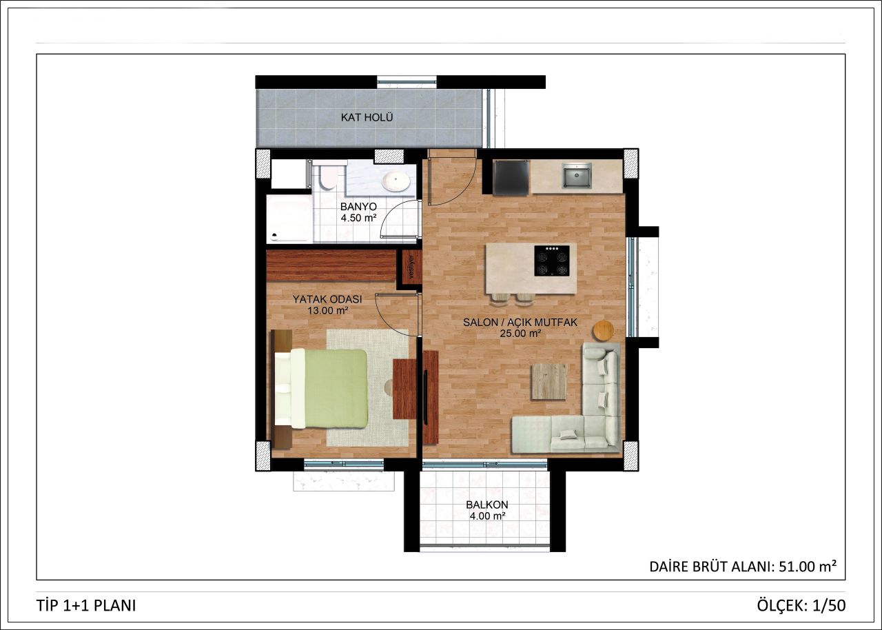Flat Altintash, Turkey, 55 m² - picture 15