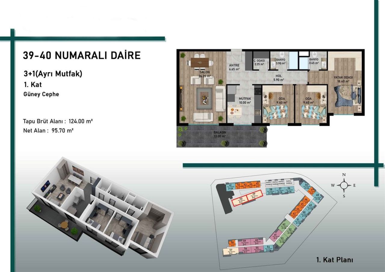 Appartamento Altintash, Turchia, 42 m² - foto 15