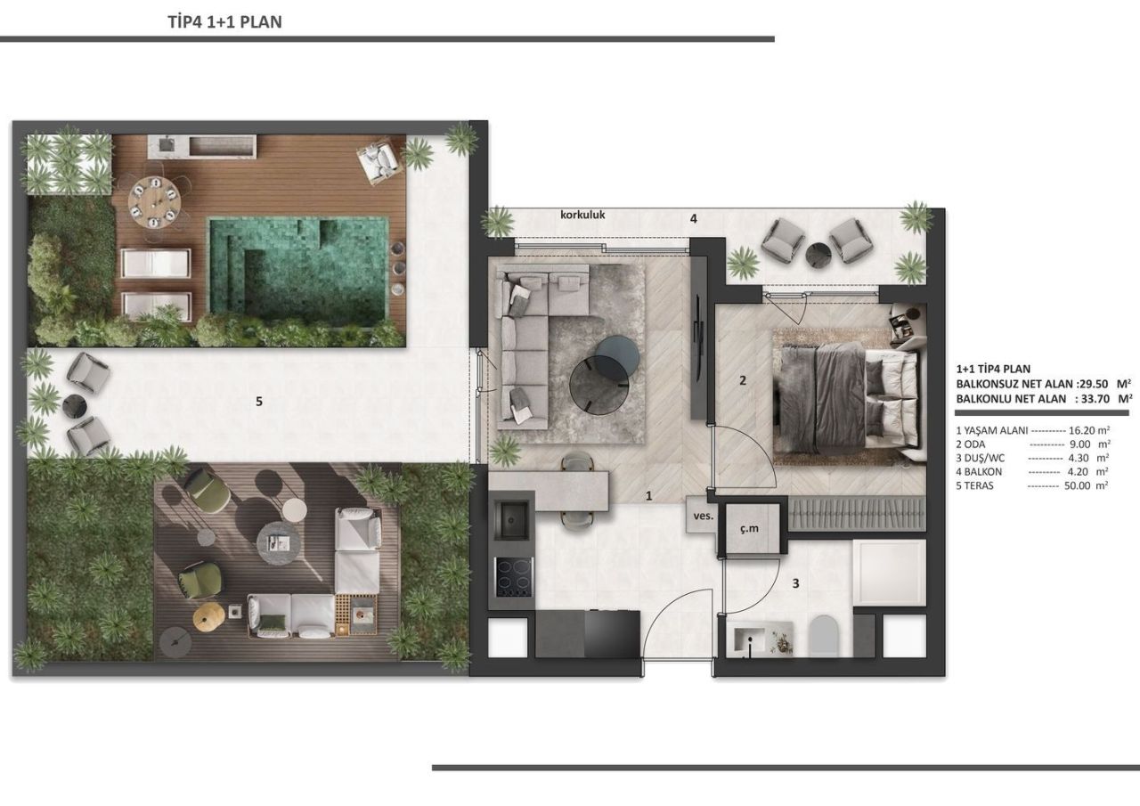 Wohnung Altintash, Türkei, 40 m² - Foto 16