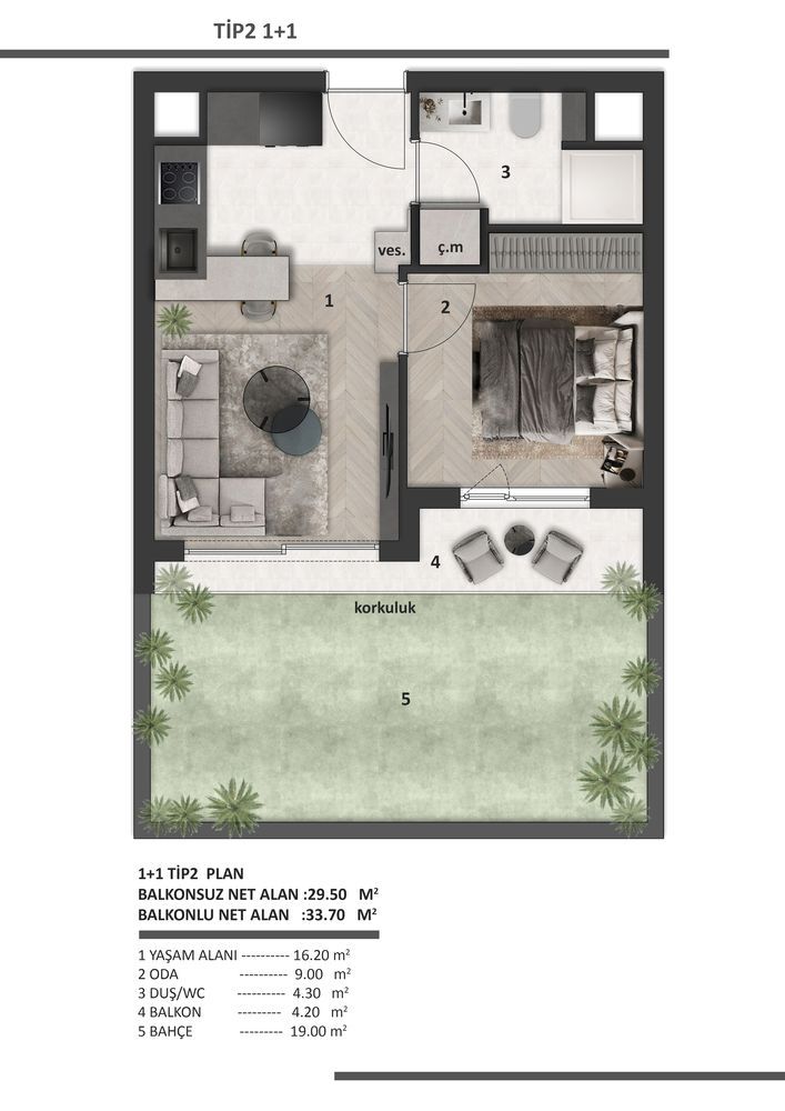 Wohnung Altintash, Türkei, 40 m² - Foto 17