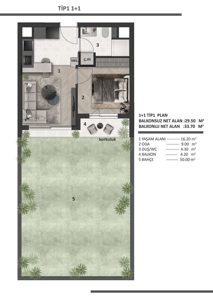 Wohnung Altintash, Türkei, 40 m² - Foto 19