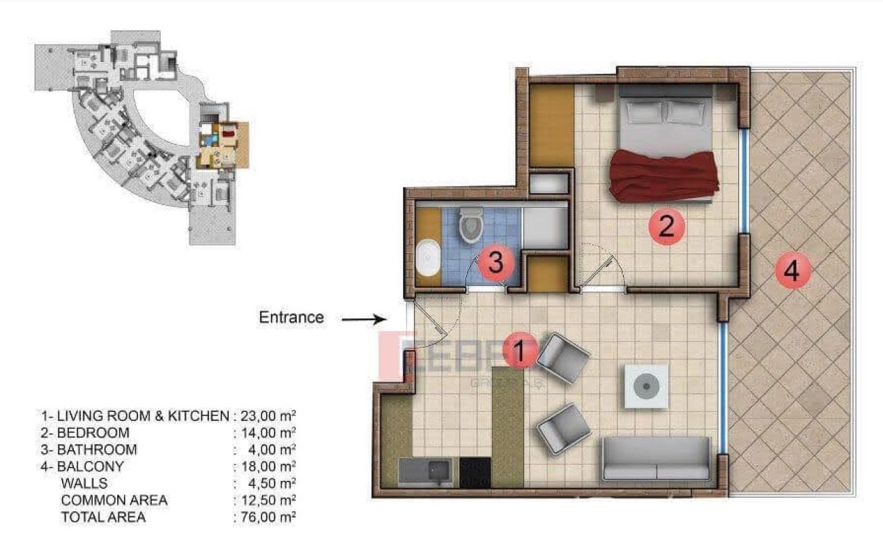 Appartement à Alanya, Turquie, 65 m² - image 15