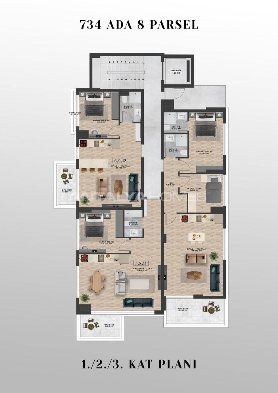 Apartment in Alanya, Türkei, 54 m² - Foto 13