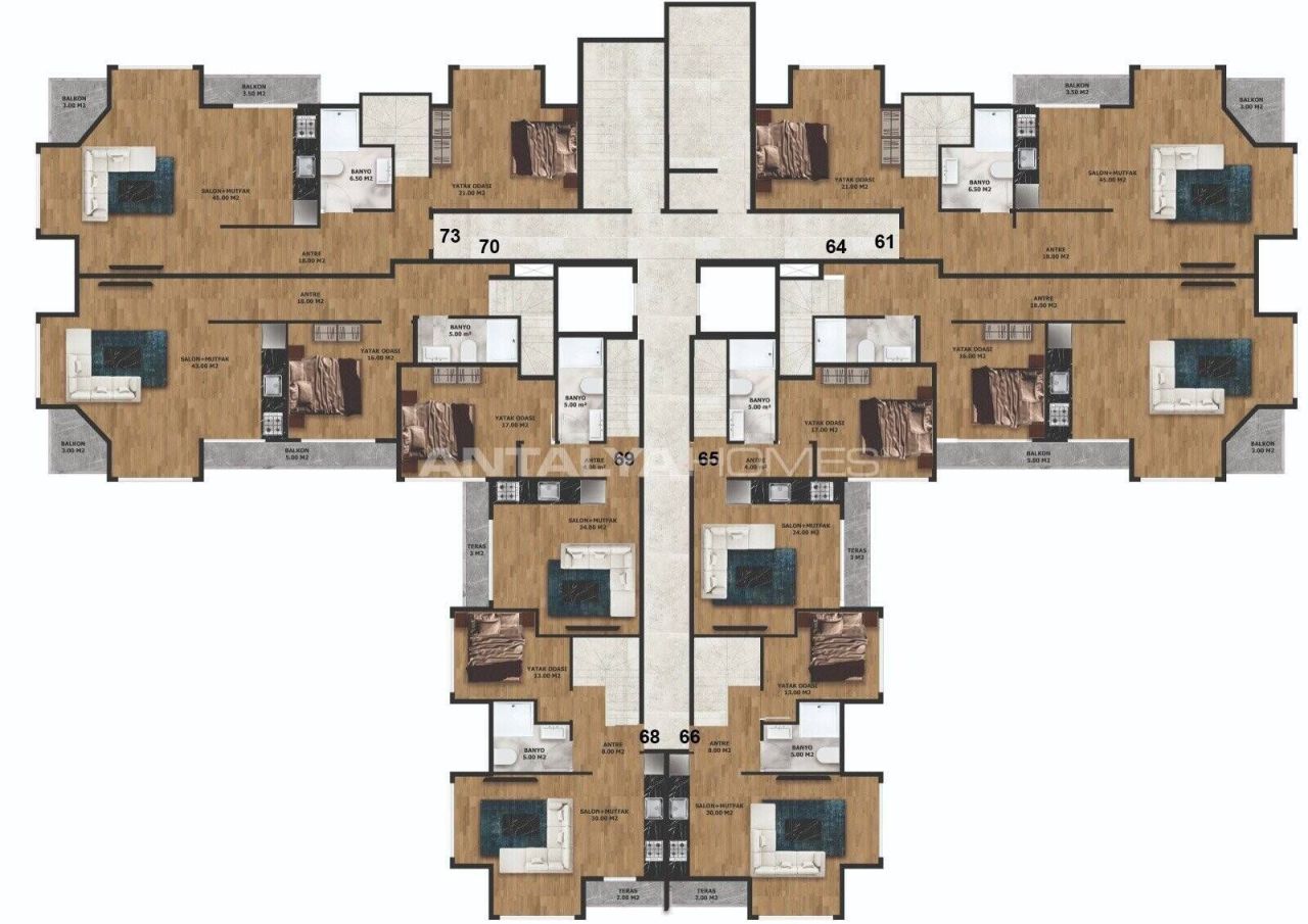 Penthouse in Alanya, Türkei, 53 m² - Foto 14