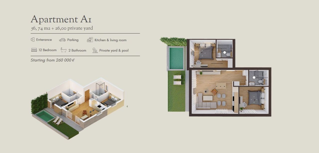 Apartment in Stoliw, Montenegro, 57.53 m² - Foto 10