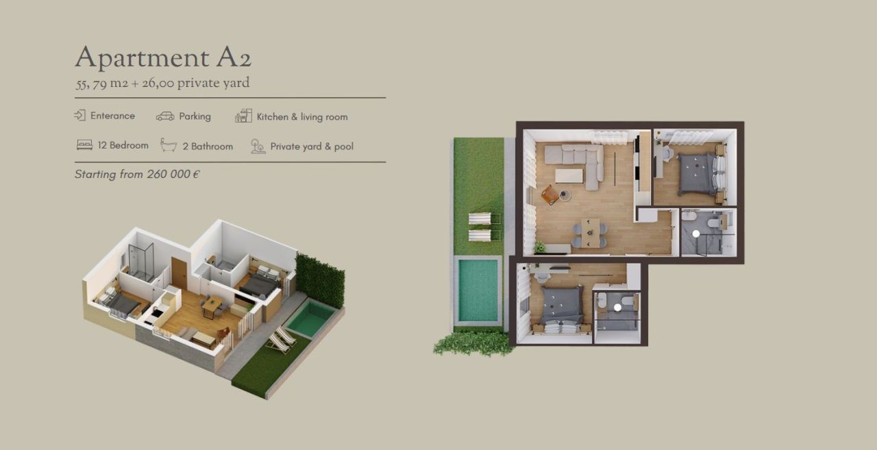 Apartment in Stoliw, Montenegro, 57.53 m² - Foto 11