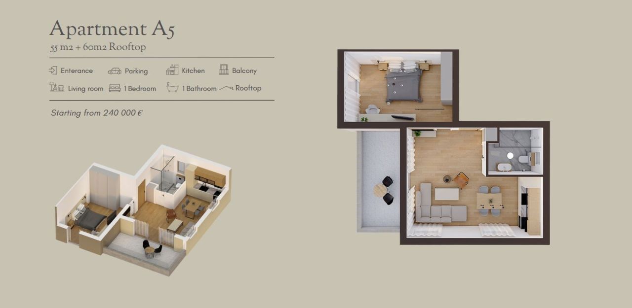 Apartment in Stoliw, Montenegro, 57.53 m² - Foto 14