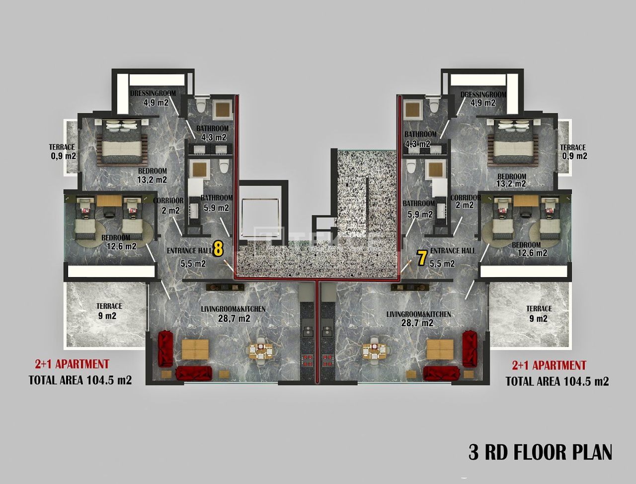 Appartamenti a Alanya, Turchia, 165 m² - foto 9