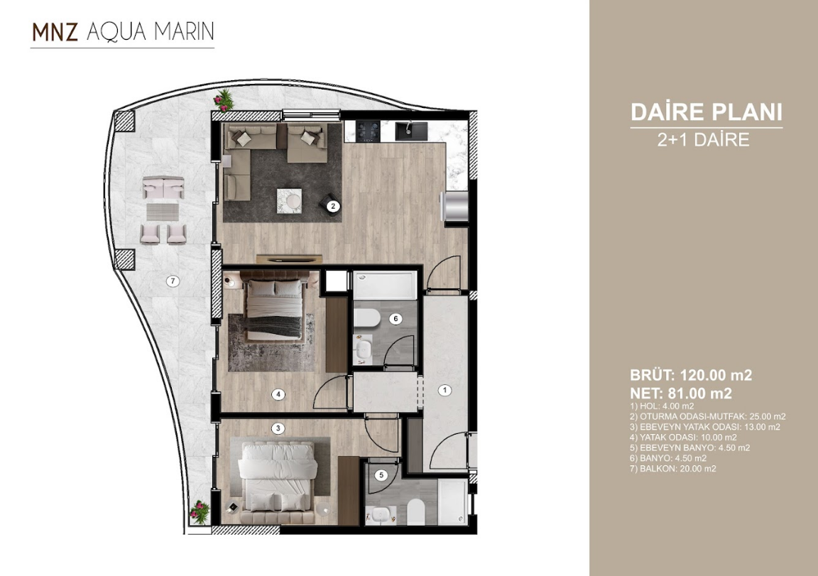 Appartement à Mersin, Turquie, 50 m² - image 5
