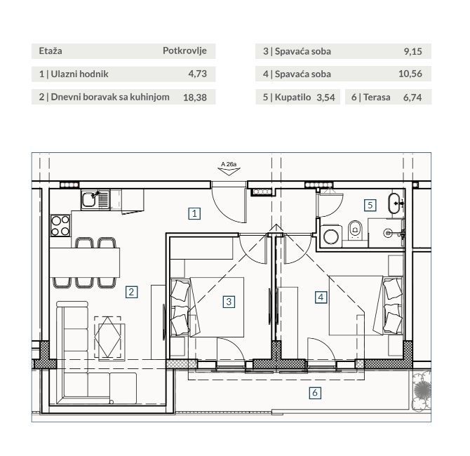 Apartment in Budva, Montenegro, 53.1 m² - picture 1