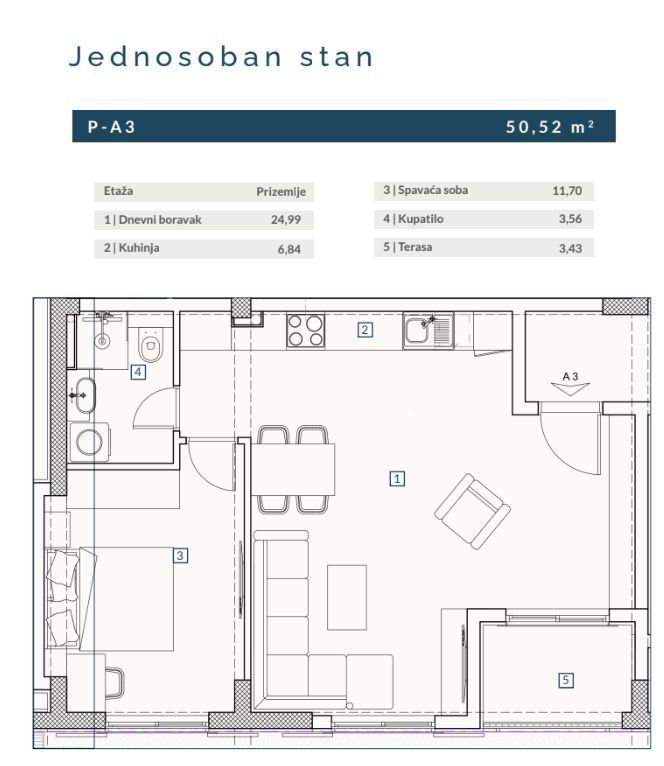 Apartment in Budva, Montenegro, 50.52 m² - picture 1