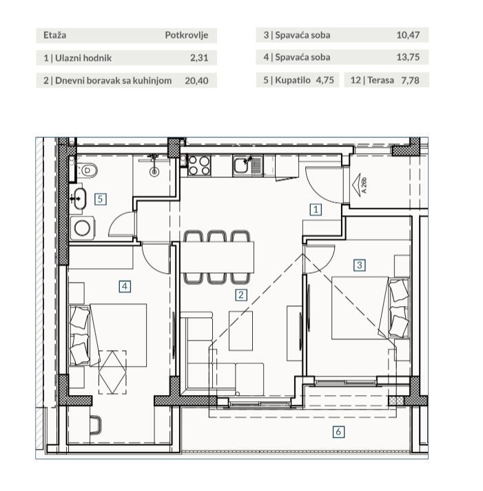 Apartment in Budva, Montenegro, 59.46 m² - Foto 1
