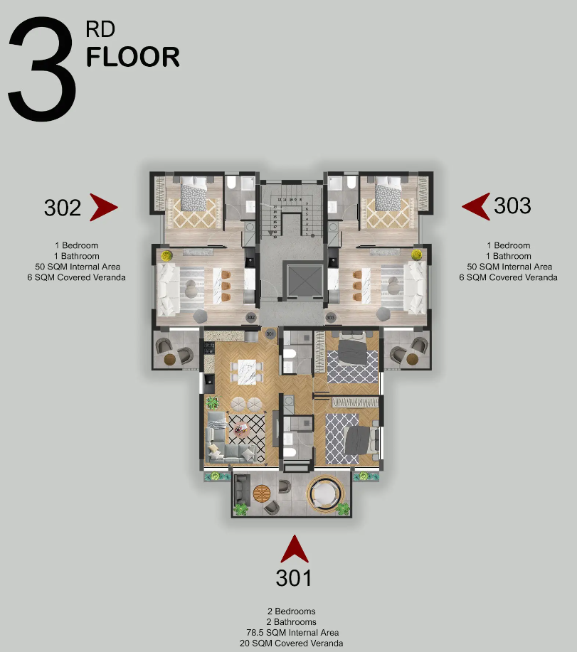 Apartment in Mesa Geitonia, Zypern, 56 m² - Foto 1