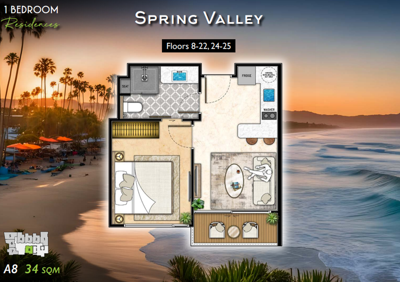 Piso en Pattaya, Tailandia, 34 m² - imagen 2