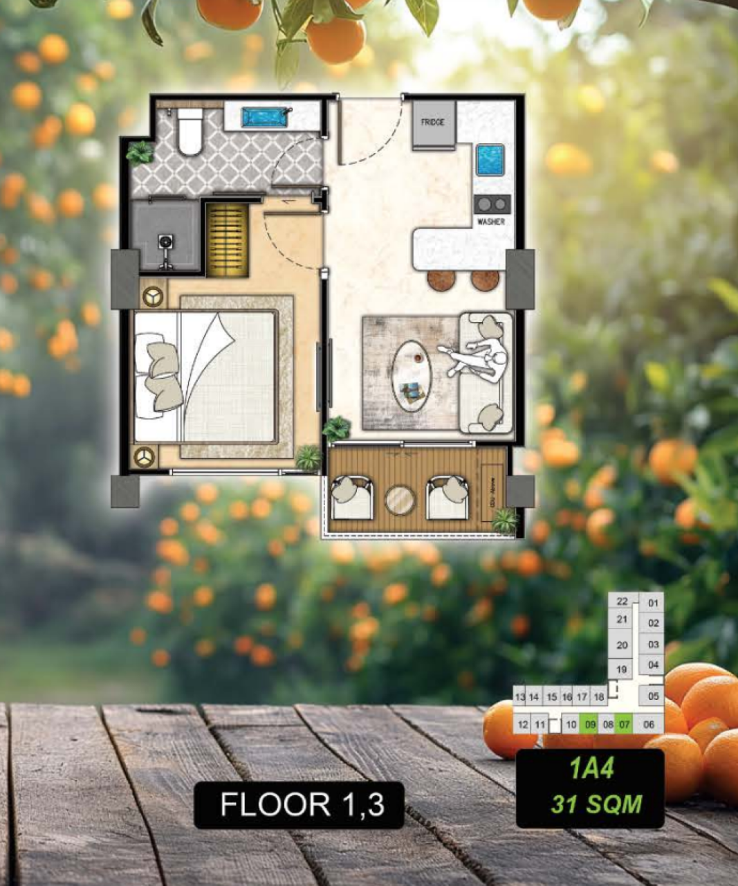 Appartamento a Pattaya, Thailandia, 31 m² - foto 2