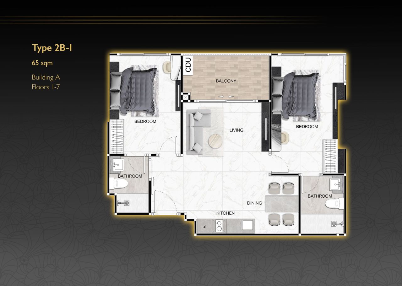 Flat in Pattaya, Thailand, 65 m² - picture 2