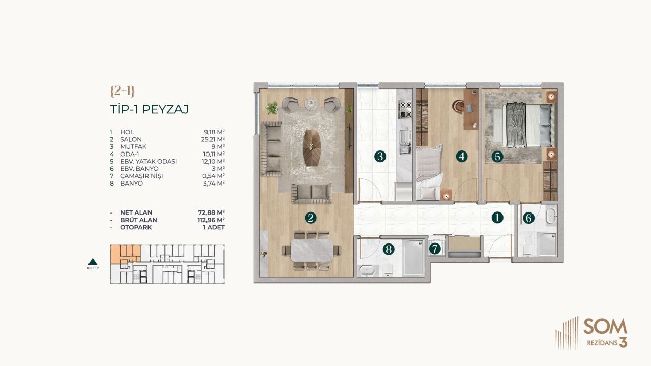 Apartment in Istanbul, Turkey, 90 m² - picture 18