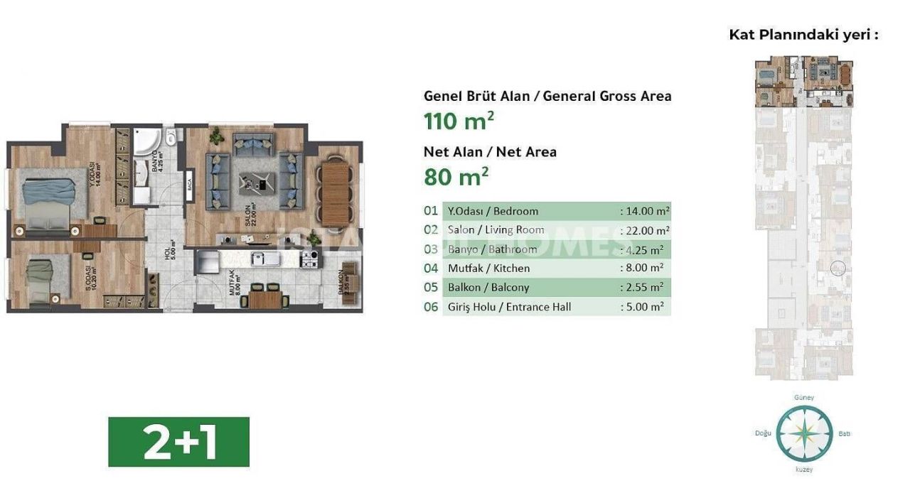 Appartement à Istanbul, Turquie, 97 m² - image 17