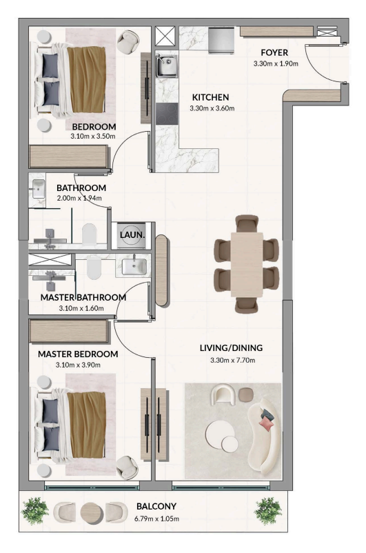 Appartamento a Dubai, EAU, 88 m² - foto 15