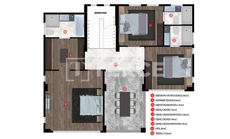 Villa Erdemli, Turquie, 240 m² - image 15