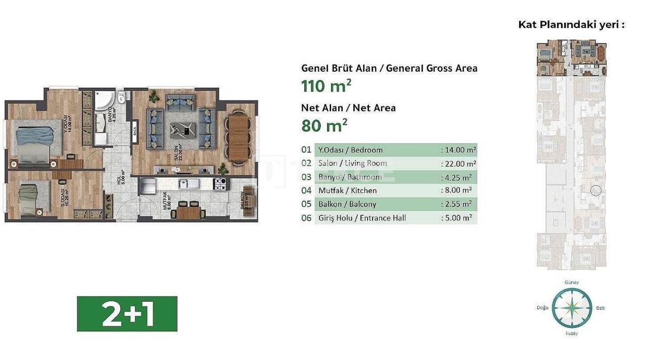 Appartamenti a Istanbul, Turchia, 101 m² - foto 15