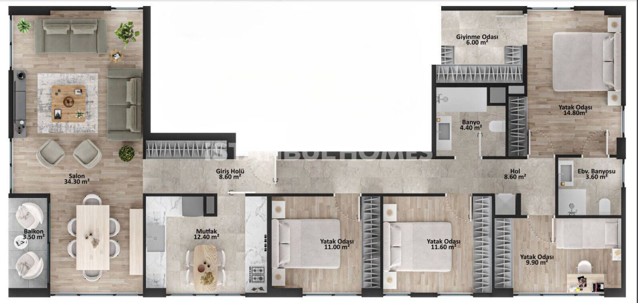 Apartamento en Estambul, Turquia, 102 m² - imagen 3