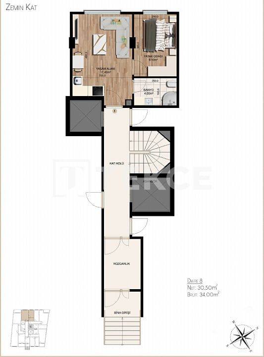 Apartamento en Estambul, Turquia, 69 m² - imagen 3