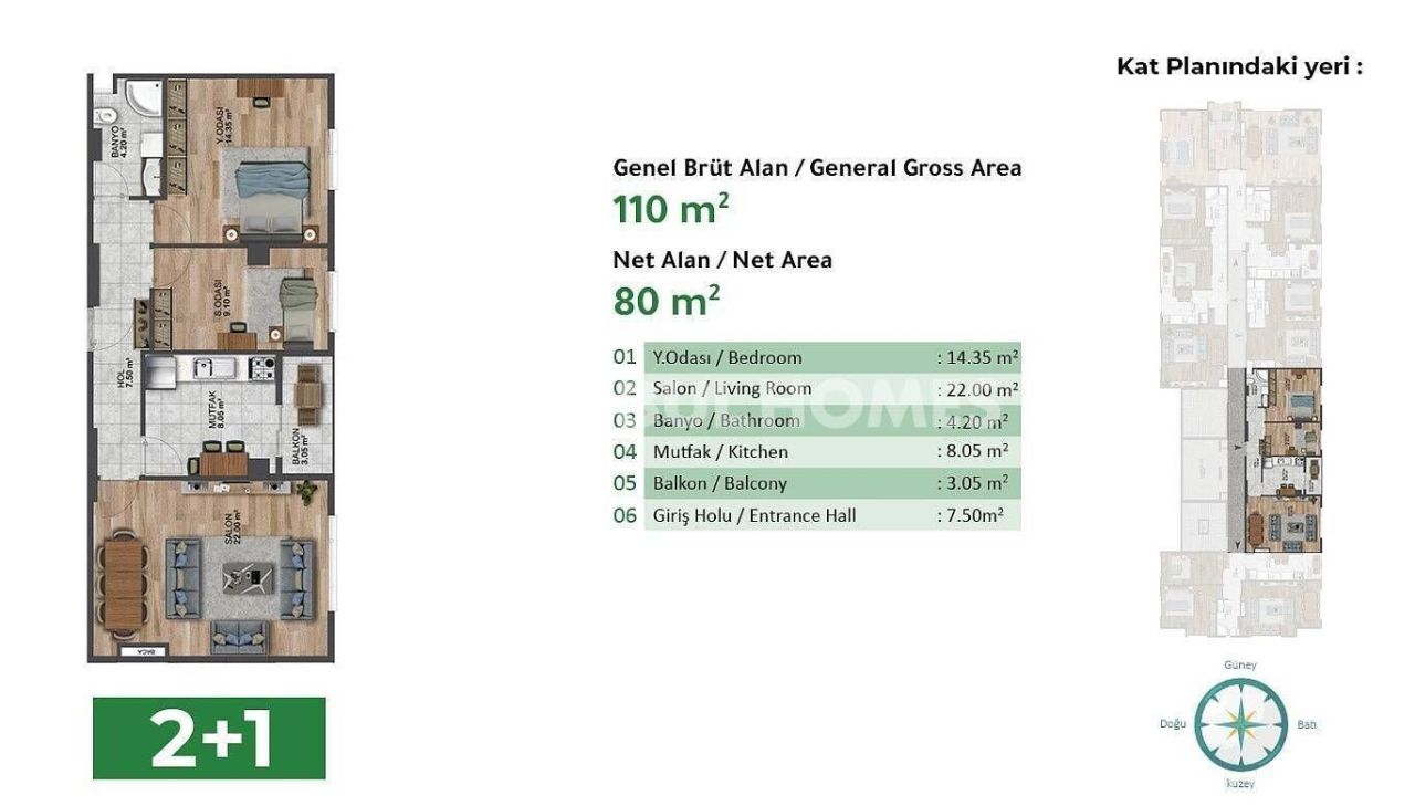 Appartamenti a Istanbul, Turchia, 101 m² - foto 17