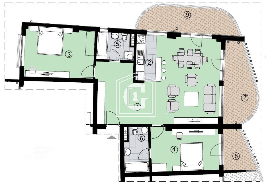 Apartamento en Becici, Montenegro, 120 m² - imagen 6