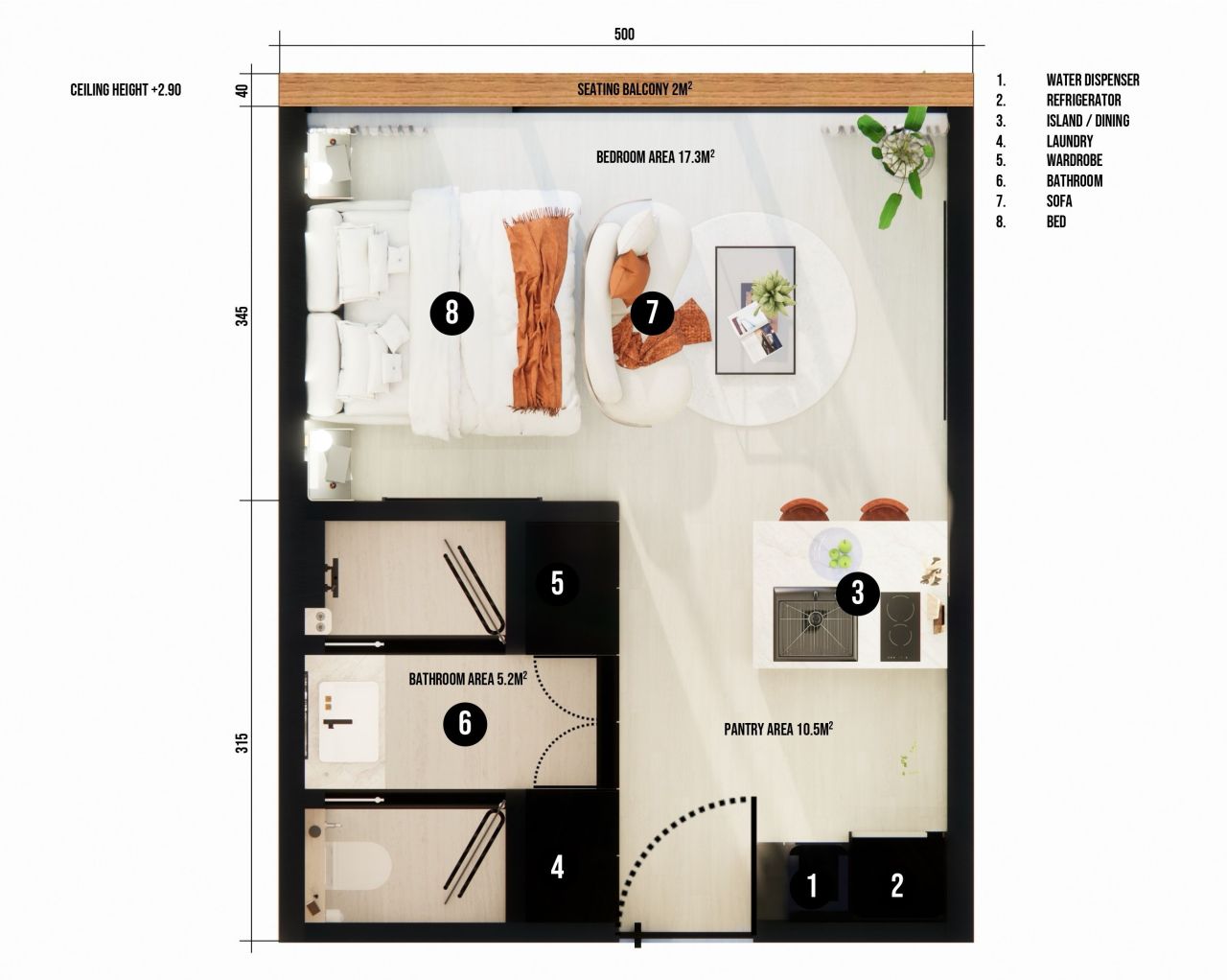 Apartment in Canggu, Indonesien, 35 m² - Foto 6