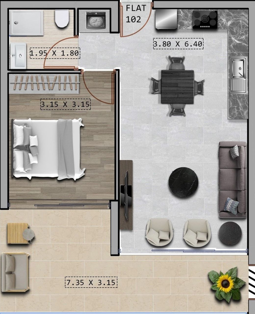 Apartamento en Lárnaca, Chipre, 70 m² - imagen 2